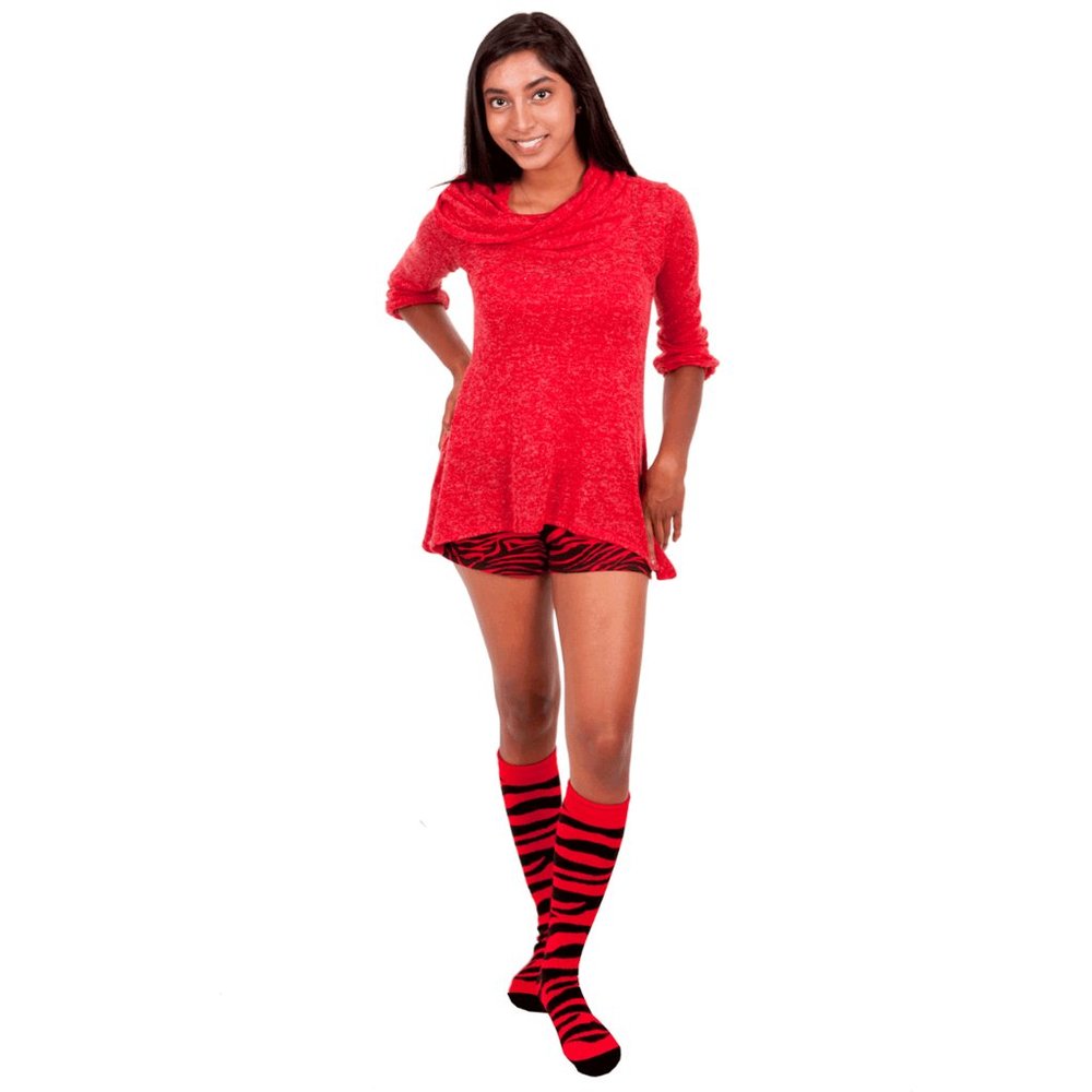 Red Zebra Print Socks - Picture 2 of 2
